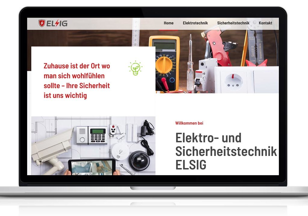 Portfoilo Webseite elsig Elektrotechnik
